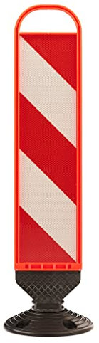 Flexible Leitbake Stand-UP Schraffenbake beidseitig rechts-/rechtsweisend mit rundem Fuß und Bodenverankerungen