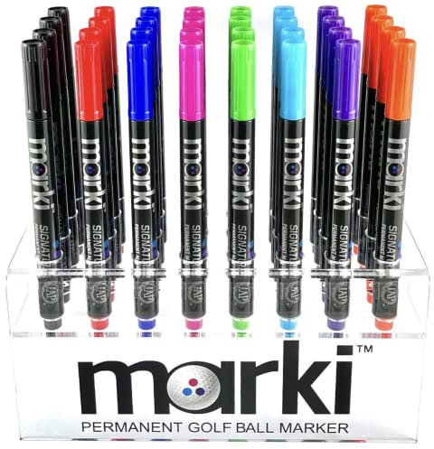 MARKI Permanent Golf Ball Marker - Designed Specifically for Golfers, 8 Bold Colours Available (Red)