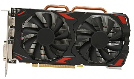 Tarjeta Gráfica RX580, RX 580 8GB GDDR5 Memoria 256bit Tarjeta Gráfica para Juegos de Computadora, Soporte DP,HDMI,Puertos de Salida DVI D, Ventilador de Enfriamiento Dual, 1080P