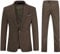 YOUTHUP Anzug Herren 3 Teilige Anzug Slim Fit Business Hochzeit Smoking Spitzenrevers Sakko Weste Hose und Einstecktuch, Dunkelbraun, 3XL