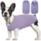 Hjumarayan Hundepullover Mittelgroße Hunde - Hundeshirt Dünn Hunde Pullover Sonnenschutz Tshirt Elastisch Hundepulli Gestreifte Shirt Pullis für Dackel Französische Bulldogge (Lila M)