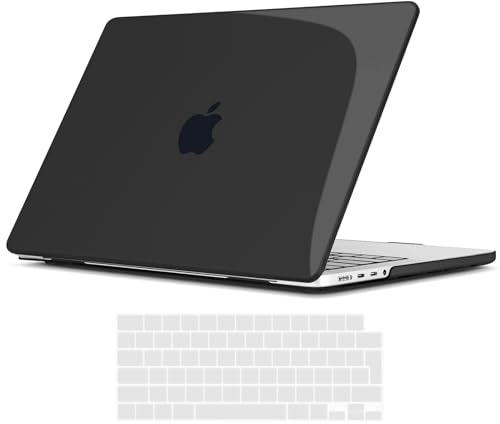 TECOOL Hülle Kompatibel mit MacBook Pro 14 M4 M3 M2 M1 Pro/Max 2021-2024 (A3401 A3185 A3112 A2992 A2918 A2779 A2442), Ultradünne Schutzhülle Hartschale Case mit Tastaturschutz (EU), Kristall Schwarz