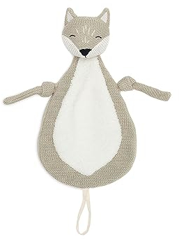 Jollein 031-594-67077 Schmusetuch Kuscheltuch Schnullertuch Fuchs weiß/Olive (29x20 cm)