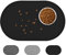 LDYOEN Tapis Gamelle Chat - Tapis de Nourriture pour Chat - Tapis Gamelle Chien avec Rebords Surélevés pour Contenir Les Déversements - Tapis de Bol en Silicone Imperméable 48x30cm - Noir