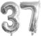 Guoguonb 40 Zoll Zahl 37. Geburtstag Deko Riesen Aufblasbar Helium Folienballon Nummer 37 Luftballons Personalisiertes Design Ballon für Gedenktag Geburtstag Dekoration (Silber)