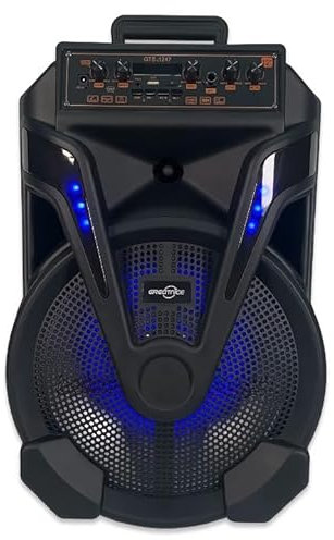 Altavoz Inalámbrico UBOON de 12 Bluetooth con Sonido de Alta Fidelidad - Negro, Bluetooth, USB, TF, TWS, Radio FM, Graves y Agudos, Incluye Micrófono y Mando a Distancia