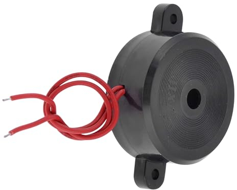 QUARKZMAN Zumbador Electrónico AC 220V x 1 Pieza 2 Cables Sirena de Alarma Continua para Fábricas y Tráfico, [Negro, 105dB]