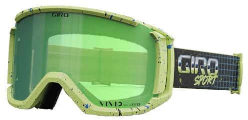 Giro Revolt Ski Goggles - Snowboard Goggles for Men, Women and Youth - Green Syndrome Strap with Vivid Emerald/Clear Lenses