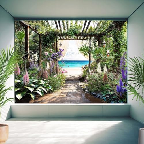 Sabrikas Let Your Creative Spirit Run Free Wall Tapestries, 3D Shower Curtain, Garden Murals