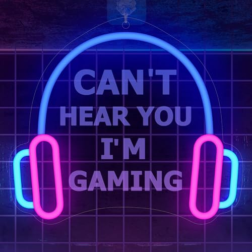 CoolGift Mart Gaming Neon Sign, Dimmable LED Gamer Neon Wall Sign USB Powered, per la camera da letto soggiorno sala giochi Man Cave casa, regalo di compleanno per i ragazzi uomini fidanzato