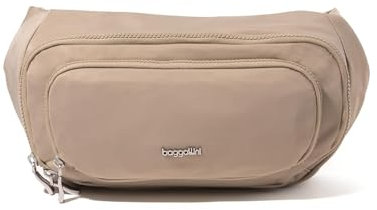 Baggallini Damen On The Go Große Gürteltasche Hüfttasche, Taupe Twill, Einheitsgröße, Große Gürteltasche für unterwegs, Hüfttasche