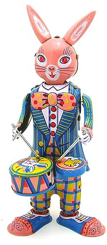 YIZITU Aufzieh Clown Spielzeug Uhrwerk Aufzieh Trommel Clown Aus Weißblech Vintage Trommel Clown Aus Weißblech Spielzeug Geschenk Für Zuhause Blechspielzeug Roboter Kaninchen Blechspielzeug Vintage