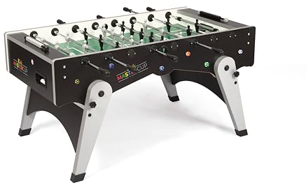 Garlando Kickertisch MasterCup Kids, klappbarer Fußballtisch für Kinder, kindersichere Teleskop-Spielstangen,Stabiler Tischfußball mit 74cm Gesamthöhe,70kg,Tischkicker mit Transportrollen,vormontiert
