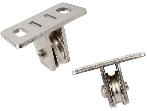 Generic 2Pcs Pulley Block Pulley Roller, Heavy Duty Fixed Pulley Groove Wheel Pulley for Winch, Rope Cable Guide,