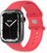 EAZY CASE Sport Armband kompatibel mit Apple Watch 42mm 44mm 45mm 46mm 49mm verstellbares Ersatzarmband aus Silikon Sport Loop für Apple Watch Serie 10 9 8 7 6 5 4 3 2 1 SE Ultra Damen Herren Hell Rot