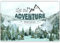 Jollyboom Let The Adventure Begin Hintergrund-Banner, Abenteuer erwartet Party-Dekorationen, Wald, Berge, Fotografie-Hintergrund für Reisen, Abenteuer, Babyparty, Geburtstag, Ruhestand,