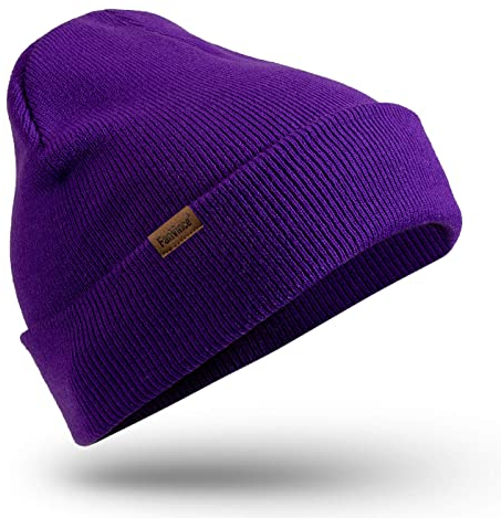 FanVince Mütze Beanie Herren Mützen Damen: Wintermütze Winter Strickmütze Wollmütze Jäger Geschenke Lila