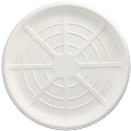 Lot de 50 plateaux de service ronds en canne à sucre « pure » Ø 47 cm Blanc pour fruits de mer