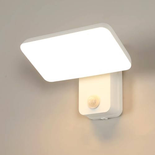 Toolight LED Außenwandleuchte mit Bewegungsmelder, 16W 1800LM Wandlampe IP65 Außen, Wandleuchte LED mit 360° Schwenkbar, Drehbare Außenleuchte Warmweiß 3000K für Villa Veranda Garten Terrasse Eingang