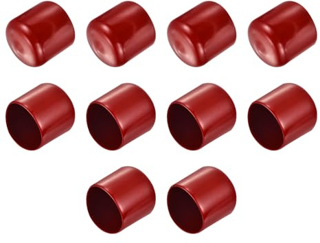 sourcing map Rubber End Caps 34mm ID Round Tube Bolt Cap 10pcs Burgundy Red