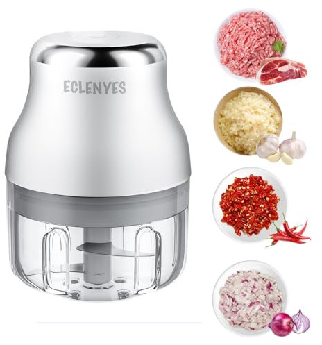 Vegetable Chopper, 100ML Electric Garlic Chopper, USB Rechargeable Mini Blender, Powerful Small Food Processor, Blender to Vegetable, Wireless Food Cutter for Ginger, Chili, Fruit, Meat, etc