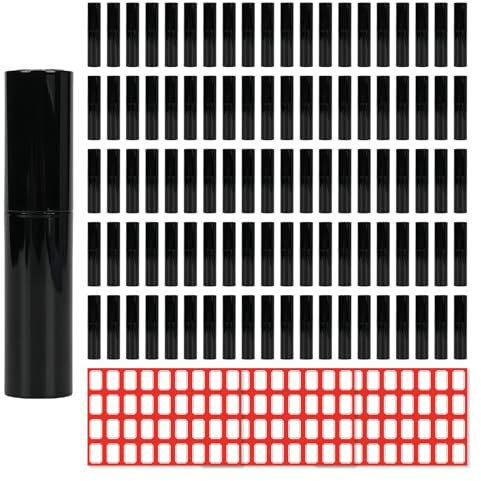 Parfumzerstäuber Nachfüllbar, 100 Stück 2 ml Reise Mini Sprühflasche Parfüm Abfüller, Leere Sprühflasche Klein Fläschchen Sprayflasche aus Kunststoff mit Etikettenaufkleber für Unterwegs (Black)