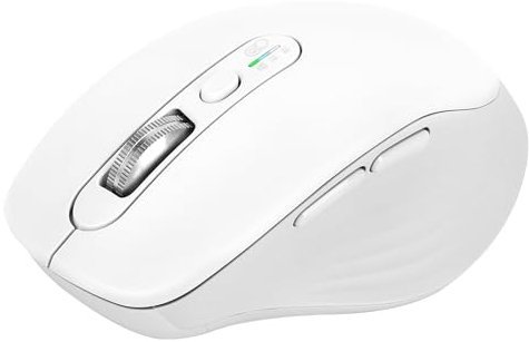 INFINMIND Souris sans Fil, Multi-Appareils Bluetooth, récepteur USB 2,4G et Double Bluetooth, molette de Navigation 4 Directions silencieuse pour Ordinateur, Portable, PC, MacBook, iPad(Blanc)