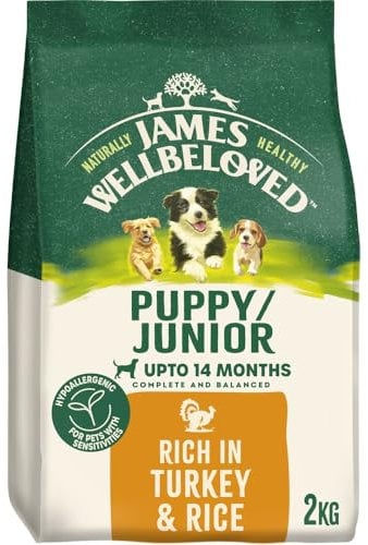 JAMES WELLBELOVED 2kg Hund Welpe/Junior Truthahn & Reis