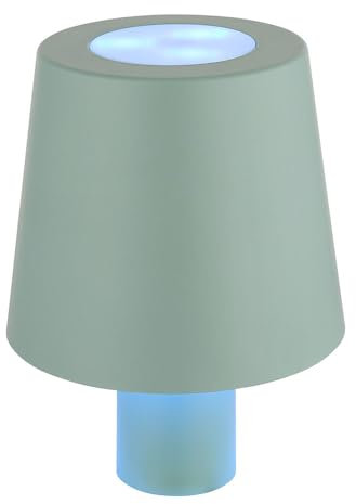 GLOBO Flaschenlampe LED Tischlampe grün Flaschenaufsatz Tischleuchte mit RGB Farbwechsel, Touch, Akku, kaltweiß, DxH 10,5 x 14 cm