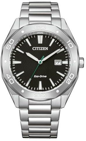 Citizen Eco-Drive - Reloj Solar para Hombre con 41 mm de diámetro y Fecha en Diferentes Variantes, Plata, Moderno