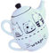OFFSCH Juego De Tetera Y Taza De Cerámica Económico Y Práctico Tetera Con Diseño De Gato Tetera Decorativa Fácil De Limpiar