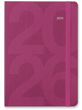 Letts Taschenkalender Block A5 Woche auf 2 Seiten Multilingual Pink 2026