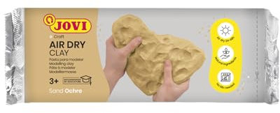 Jovi Air Dry Pâte à modeler séchage à l'air sans four Ocre, facile à nettoyer, 500 g (85O)