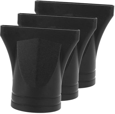 BATHVEVE 3pezzi Ugelli Asciugacapelli in Plastica Nera Resistenti al Calore per Salone Ugelli Concentratori per Styling e Protezione Capelli