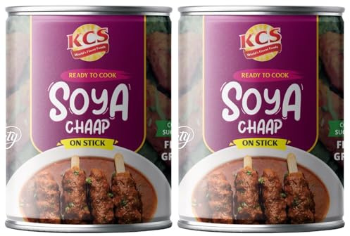 KCS SOYA Chaap 850g (Pack of 2) | High-Protein, Plant-Based Meat Alternative | Authentic Indian Taste | Versatile for Grilling, Curry & Tandoori