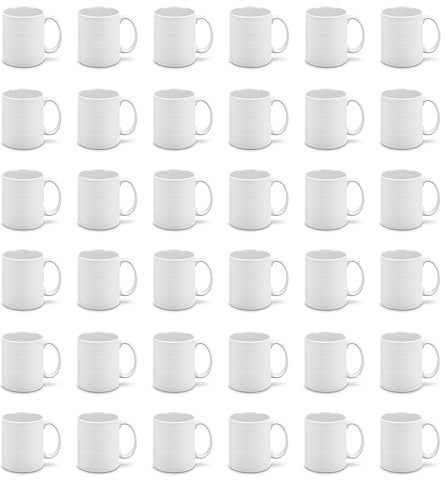 Partycolarità - Tasses 325 ml en polymère blanc pour sublimation avec boîtes cadeau - Boîte avec fenêtre - 100 x 80 (36)