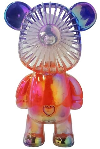 Handheld Fan, Portable Mini Fan Cute Bear-Shaped, USB-C Rechargeable Battery-Powered with 3 Speeds Compact Personal Cooling for Travel, Kids, Office & Outdoor Use (Purple-red)