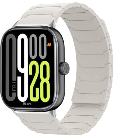 CiimWaa Armband Kompatibel mit Xiaomi Redmi Watch 6/5/4/Xiaomi Smart Band 10 Pro/9 Pro/8Pro, Wearable Ersatzarmband Magnetes Weiches Silikon, Sport Armband für Redmi watch 6/5/4 Starlight