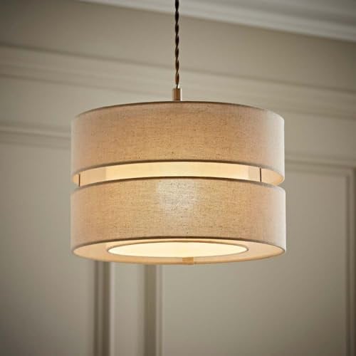 ValueLights | Sophia 2 Tier Natural Linen Drum Ceiling Lamp Shade Bulb | Ceiling Lights, Home Décor & Improvement Essential
