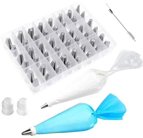 Ensemble de décoration de gâteaux 62 pièces, outils de pâtisserie avec poches à douille, douilles et accessoires for boulangers et pâtissiers amateurs