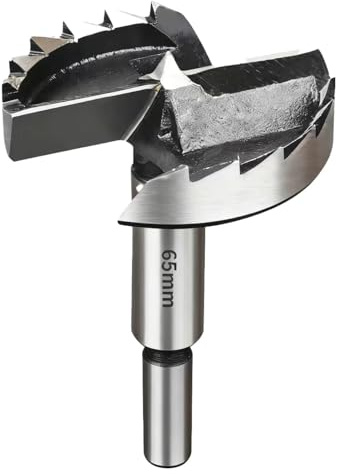 SUQIN Professional ForstnerBohrer Ø65MM,Flach Flügelbohrer Astlochbohrer Scharnierlochbohrer Topfbohrer Forstner Cutter mit Rundschaft Zum Bohren In Holz, Sperrholz,Kunststoff