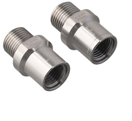 Honseadek Für Fahrradpedal-Adapter, 304 Edelstahl, Konverter, 1,27 cm Pedale auf 9/16 Zoll Kurbel, 32 mm Länge, 20 mm Verlängerung für Fahrradkomponentententeile, Paar
