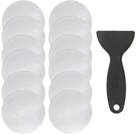 12 Adesivi Tondi Antiscivolo per Bagno, Adatto per Bagno, Vasca da Bagno e Doccia, con Tappetino da Doccia Antiscivolo nonché Spatola di Plastica Trasparente