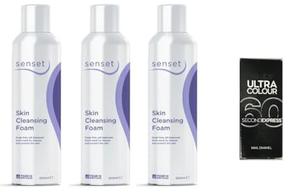 Senset Skin Cleansing Foam, 300ml, Pack of 3 - FREE bottle of Ultra Colour Nail Polish with every set
