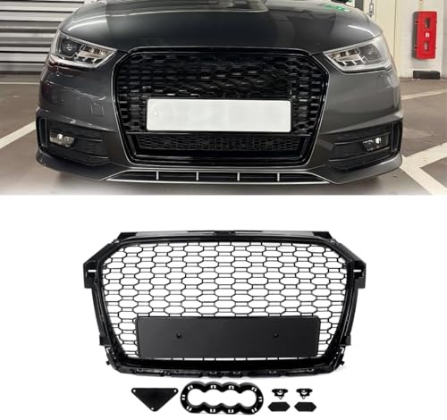 MAGICKIT Griglia radiatore nera lucida compatibile per Audi A1 8X 2016-2018 Facelift modello RS1 Style
