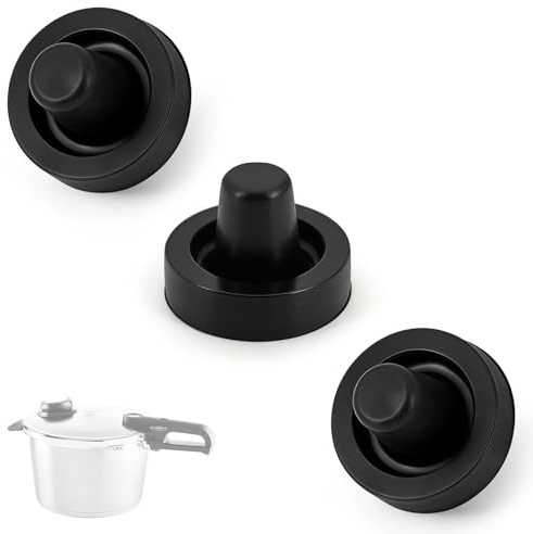 Schnellkochtopf Ersatzteile für Fissler Vitavit - Ventilmembrane Dichtung für Fissler Vitavit Premium Comfort Pressure Cooker Topfventil, Silikonmembran für Töpfe, Düdüklü Tencere, Schwarz, 3 Stück
