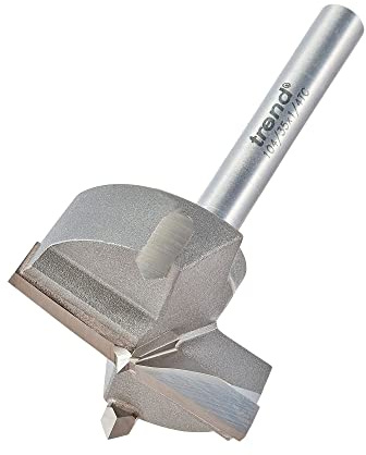Trend 35mm Circular Hinge Sinking Bit, 1/4 Inch Shank, Centring Point | For Kitchen Furniture Makers And Laminate Covered Boards, With Centring Point For Hinge Sinking, 104/35X1/4TC