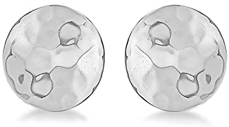 Tuscany Silver Damen-Ohrringe Round Hammered Stud - 8.55.5229