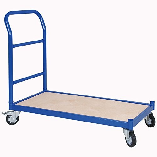 BRB Schiebebügelwagen LxBxH 1070x500x890 mm, Gewicht 18 kg, Tragkraft 250 kg, 4 Lenkrollen, 2 mit Feststellbremse