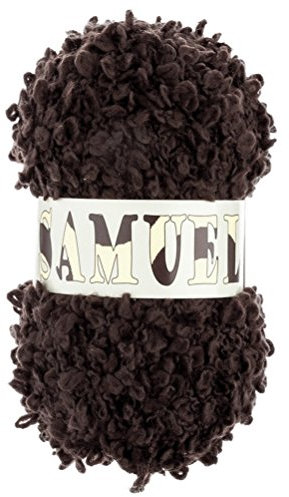 Boucle-Strickgarn Samuel Wolle 99m/100g Nadelstärke 7-8 Strickwolle, Farbauswahl, Farbe:1210 dunkelbraun